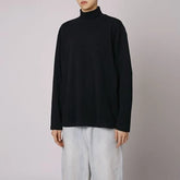 Hearujoy New Mens Turtleneck Tops Solid Color T-Shirts Unisex and Versatile Casual Loose Autumn and Winter Long Sleeve Tops